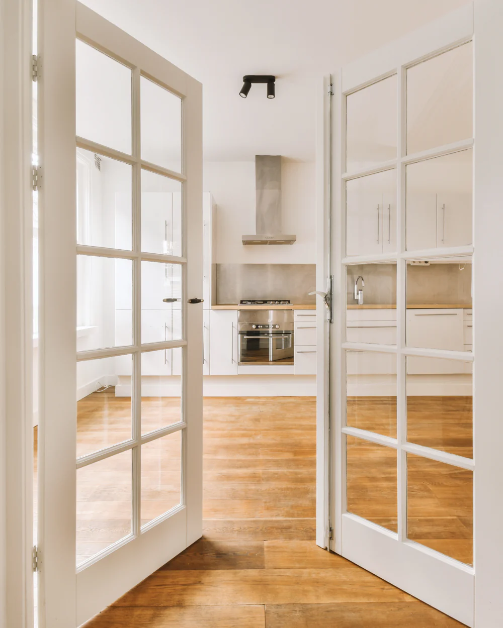 10 Lite Solid Core Pine Wood Glass Panel French Interior Door - Image 4