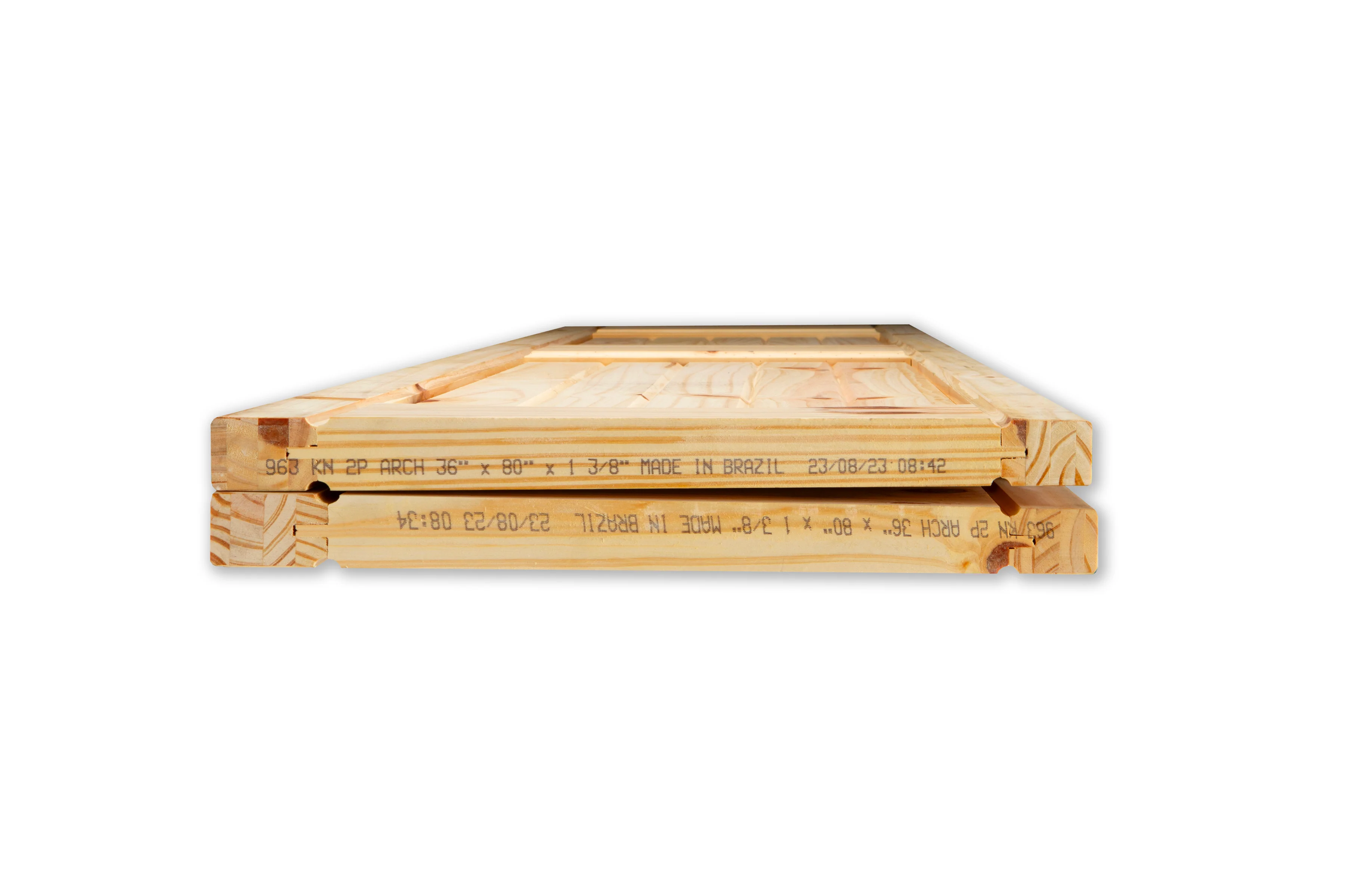 2 Panel Square Top V-Groove Knotty Pine Bifold Interior Door - Image 3