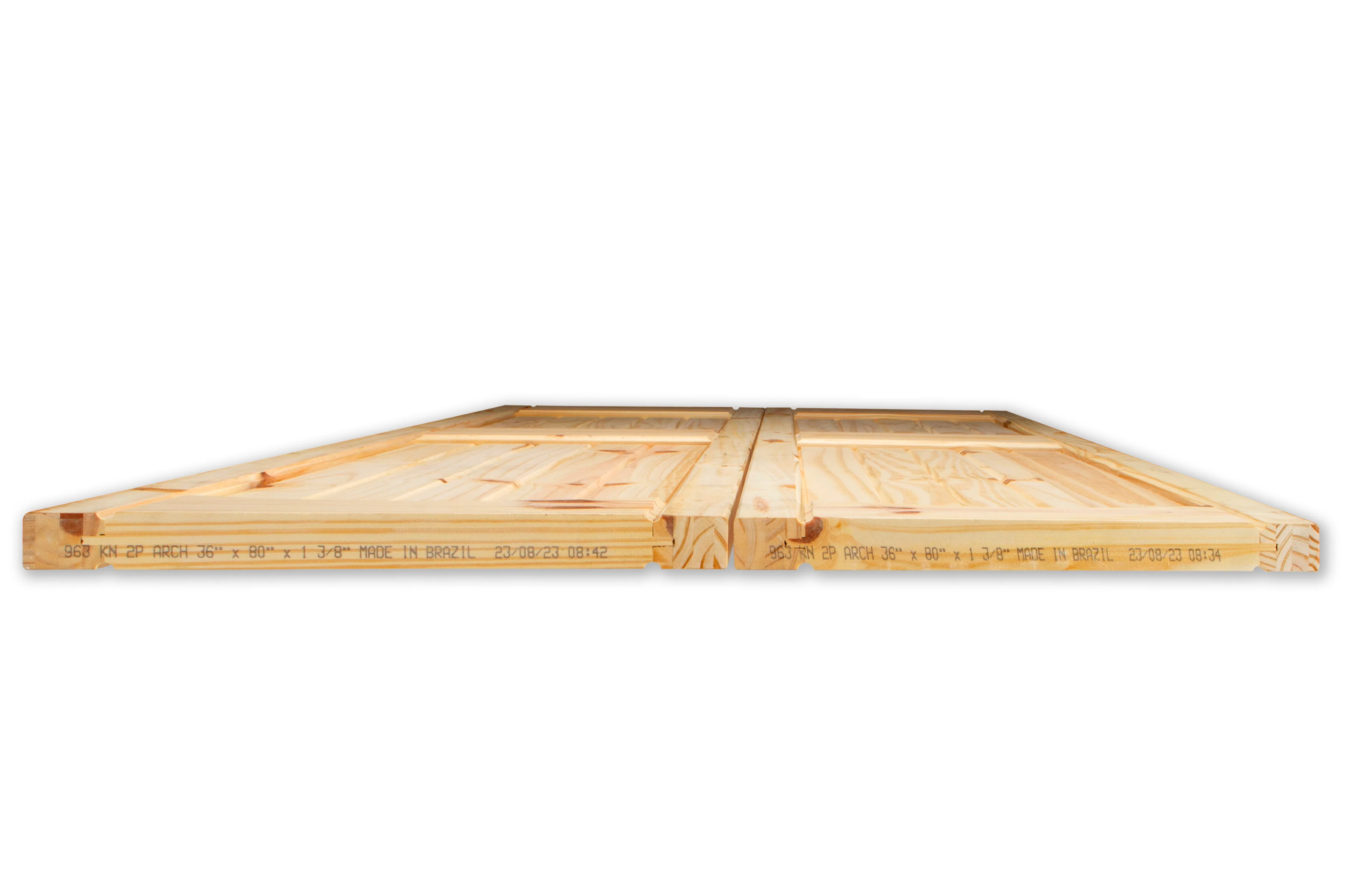 2 Panel Square Top V-Groove Knotty Pine Bifold Interior Door - Image 5